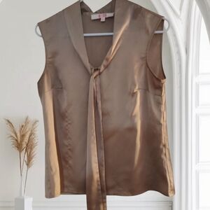 9 & CO. 100% POLYESTERS Sleeveless Blouse  W/TIE, SOPHISTICATED, OFFICE SIREN